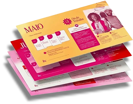 Prévia das páginas do calendário